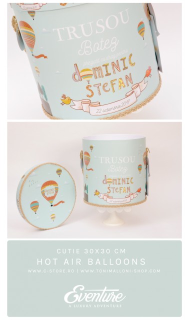Trusou de botez cu broderie personalizata pentru baieti, Hot air Balloons 6